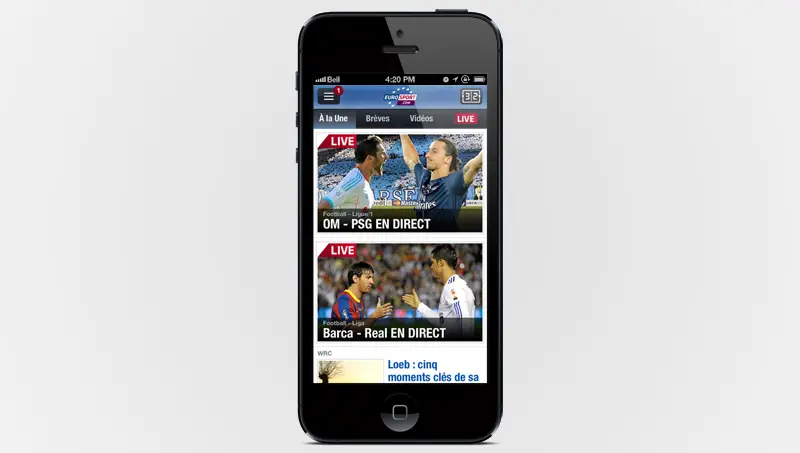 Application gratuite Eurosport sur iTunes