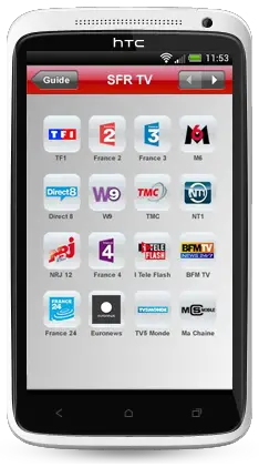 SFR TV en direct sur téléphone Android