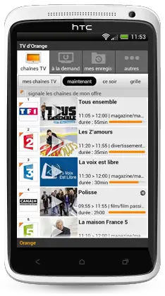 Orange TV en direct sur téléphone Android