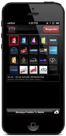 Free TV en direct sur téléphone iPhone